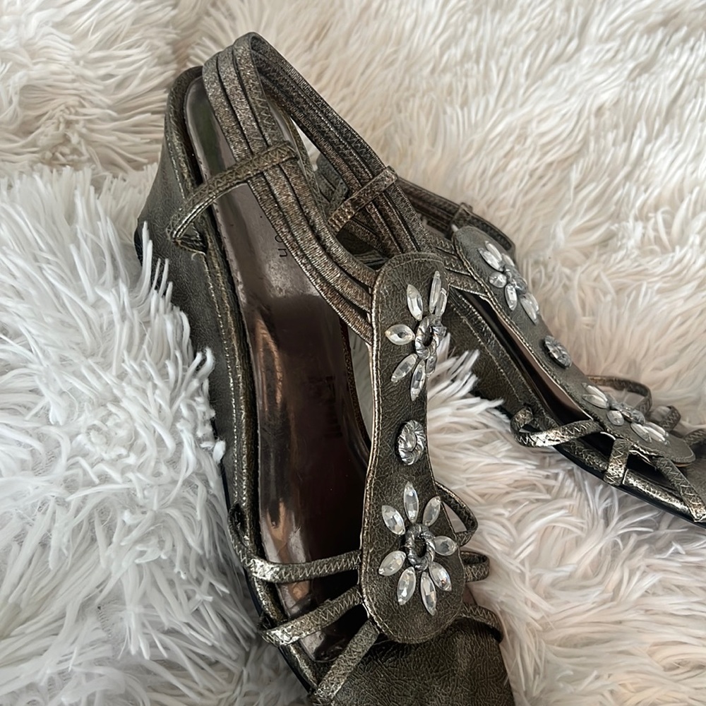 Wedge Sandals Embellished Rhinestone